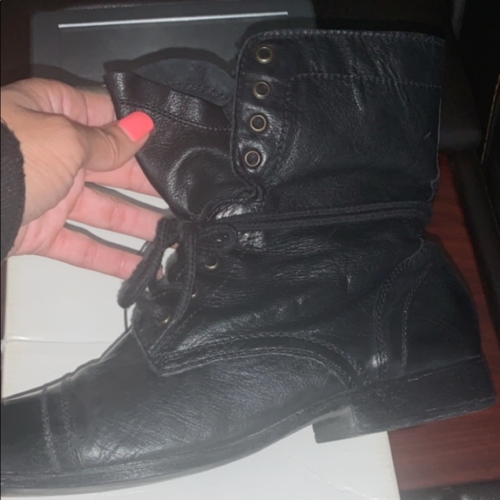 Black Aldo motorcycle boots